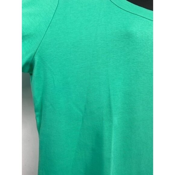 NEW Talbots Women Short Sleeve Size XL Extra Large Pima Cotton Green Top Blouse - Picture 3 of 8